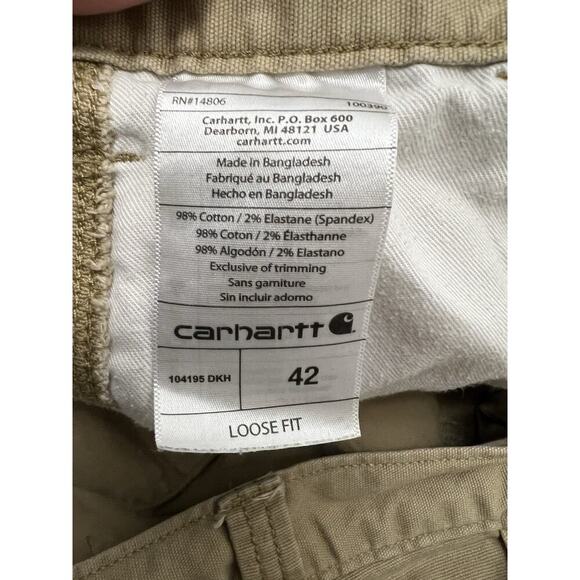 Carhartt Loose Fit Canvas Work Utility Carpenter Shorts 42 104195 DKH - Picture 7 of 10
